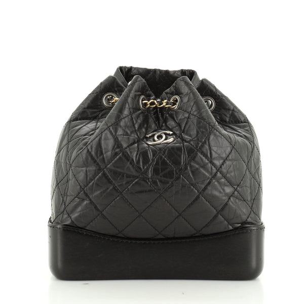 Chanel Gabrielle Backpack Quilted Calfskin Small Black 51273122