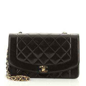 Vintage Diana Flap Bag Quilted Lambskin Medium