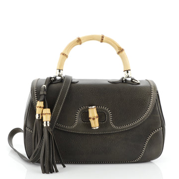 Gucci New Bamboo Top Handle Bag Leather Large