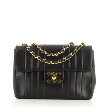 Chanel Vintage Classic Single Flap Bag Vertical Quilt Lambskin Jumbo