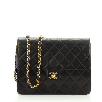 Vintage Clutch with Chain Quilted Leather Small