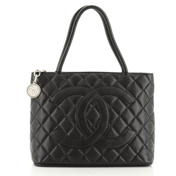 Medallion Tote Quilted Caviar