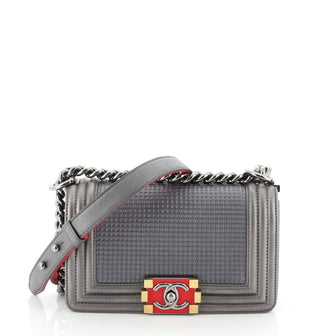 Chanel Boy Flap Bag Cube Embossed Lambskin Small