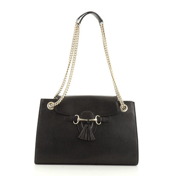 Gucci Emily Flap Shoulder Bag Leather Large