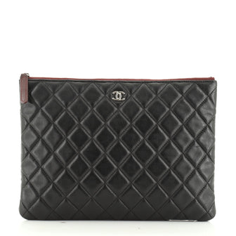 O Case Clutch Quilted Perforated Lambskin Medium