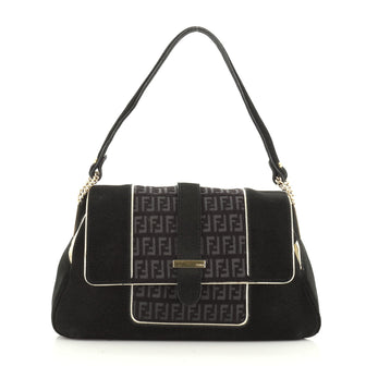 Fendi Baguette Suede and Zucchino Canvas Medium