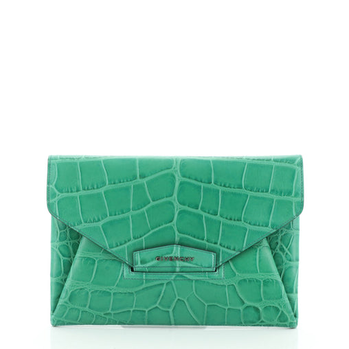 Givenchy Antigona Envelope Clutch Crocodile Embossed Leather