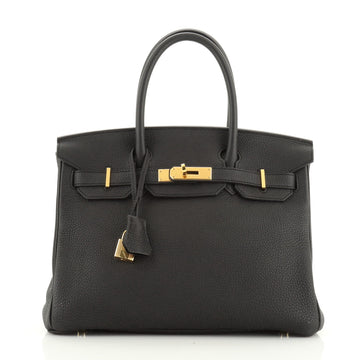 Birkin Handbag Noir Togo with Gold Hardware 30
