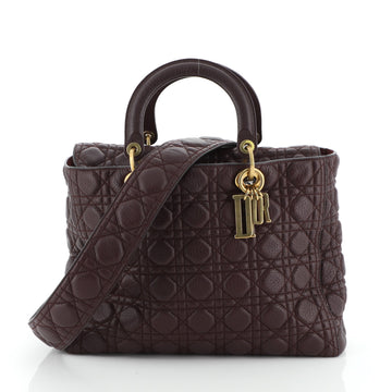 Supple Lady Dior Bag Cannage Quilt Leather Large