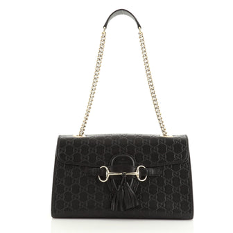 Gucci Emily Chain Flap Bag Guccissima Leather Medium
