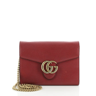 Gucci GG Marmont Chain Wallet Leather Mini