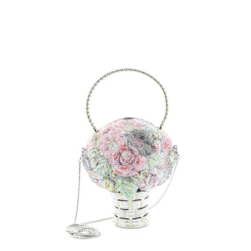 Judith Leiber Flower Bouquet Minaudiere Crystal and Pearl Small
