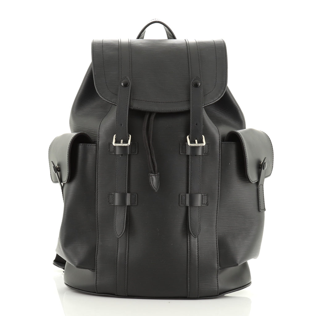 Christopher backpack leather bag Louis Vuitton Grey in Leather - 35070313