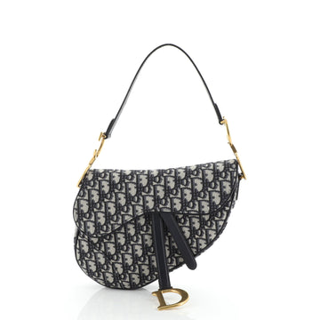 Christian Dior Saddle Handbag Oblique Canvas Medium