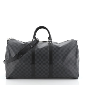 Louis Vuitton Keepall Bandouliere Bag Damier Graphite 55