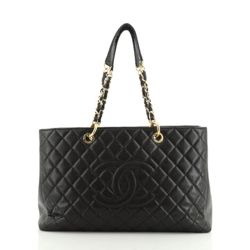 Grand Shopping Tote Quilted Caviar XL