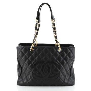 Grand Shopping Tote Quilted Caviar