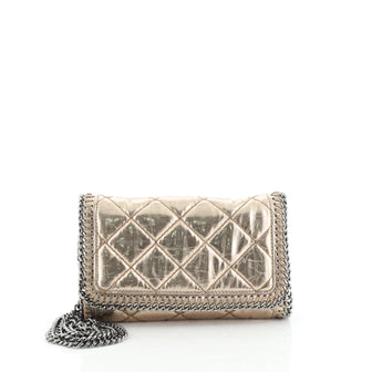Falabella Flap Crossbody Bag Quilted Faux Patent Mini