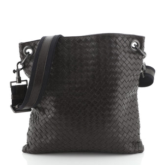 Bottega Veneta Flat Messenger Bag Intrecciato Nappa Medium