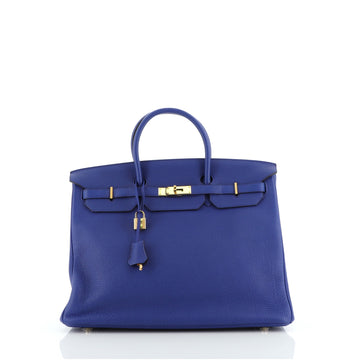 Hermes Birkin Handbag Blue Togo with Gold Hardware 40