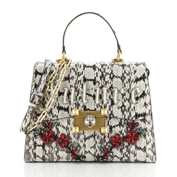 Osiride Top Handle Bag Embellished Snakeskin Medium