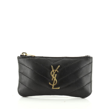 Saint Laurent Loulou Key Pouch Matelasse Chevron Leather 