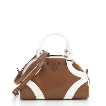 Prada Bowling Convertible Handle Bag Leather Small
