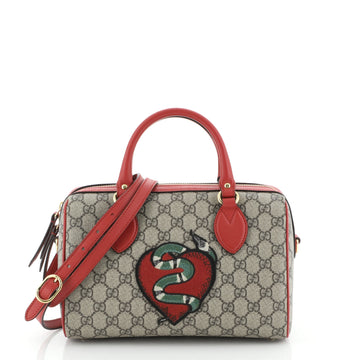 Convertible Boston Bag Embroidered GG Coated Canvas Small