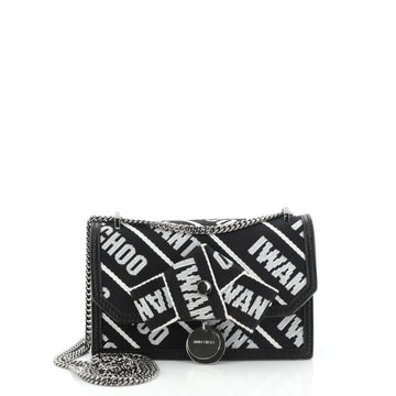 Jimmy Choo Finley Chain Wallet Printed Canvas 