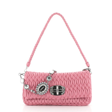 Miu Miu Crystal Clutch Matelasse Leather Medium
