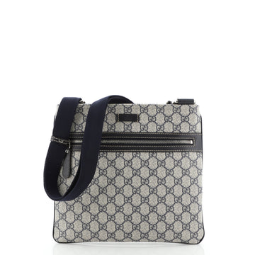 Front Zip Flat Messenger Bag GG Coated Canvas Medium