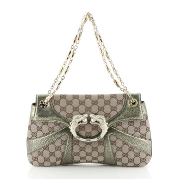Jeweled Dragon Bag GG Canvas with Leather