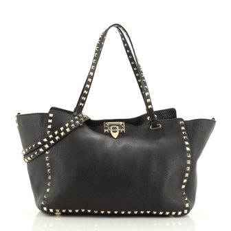 Valentino Rockstud Tote Pebbled Leather Medium