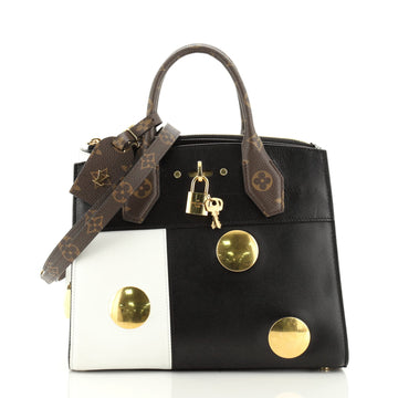 City Steamer Handbag Limited Edition Embellished Leather with Monogram Canvas PM