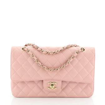 Chanel Light Pink Quilted Lambskin Medium Classic Double Flap Bag