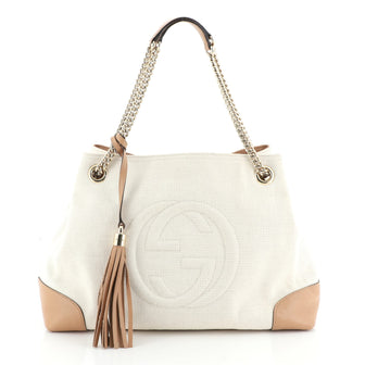 Gucci Soho Chain Strap Shoulder Bag Canvas with Leather Medium