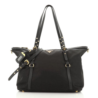 Prada Convertible Belted Tote Tessuto Medium