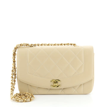 Vintage Diana Flap Bag Quilted Lambskin Small