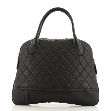 Chanel Vertical Sport Weekender Bag Quilted Coated Canvas Medium