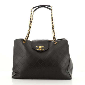 Chanel Vintage Supermodel Weekender Bag Quilted Leather Large
