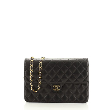 Chanel Vintage Clutch with Chain Quilted Leather Medium