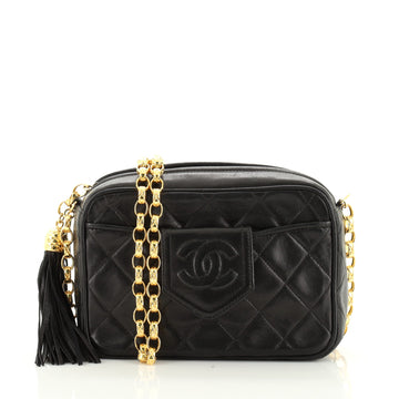 Chanel Vintage Front Pocket Camera Bag Quilted Lambskin Small