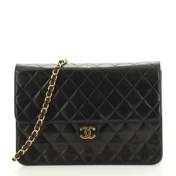 Chanel Vintage Clutch with Chain Quilted Leather Medium