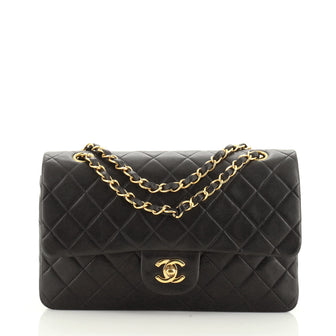 Chanel Vintage Classic Double Flap Bag Quilted Lambskin Medium