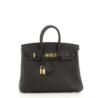 Birkin Handbag Noir Togo with Gold Hardware 25