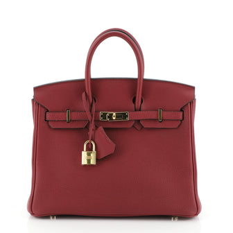 Hermes Birkin Handbag Red Togo with Gold Hardware 25