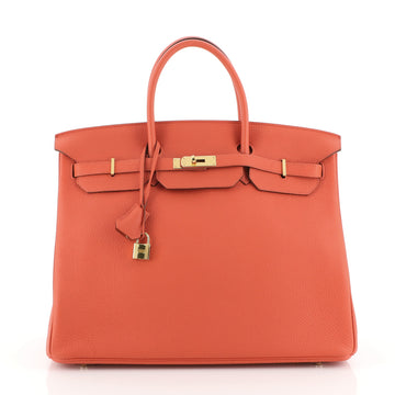 Hermes Birkin Handbag Red Togo with Gold Hardware 40