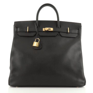Hermes HAC Birkin Bag Black Ardennes with Gold Hardware 45