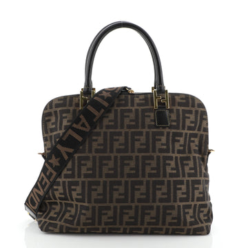 Fendi Vintage Convertible Dome Satchel Zucca Canvas Medium