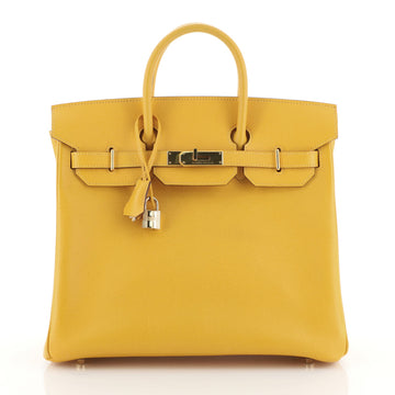 Hermes HAC Birkin Bag Yellow Epsom with Gold Hardware 32